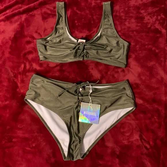 NWT Missguided 2-Piece Tie Front Bikini Set - Picture 2 of 4